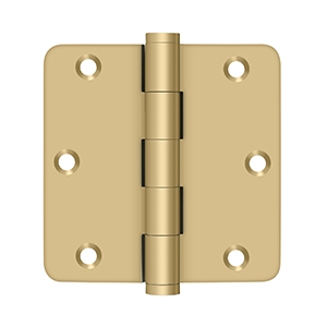 Deltana DSB35R45 Solid Brass 3 1/2-Inch x 3 1/2-Inch x 1/4-Inch Radius Hinge 