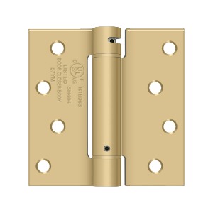 Self Closing Spring Hinges 4" x 4" Polished Brass Adjustable Single Action x 3 